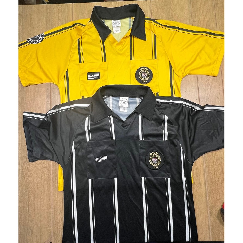 Official Sports US Soccer Federation  15' Referee Jerseys Yellow Black Mens M